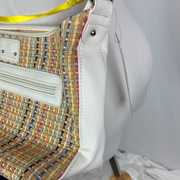 NWT Stone Mt Leather & Confetti Woven Shoulder Bag - Picture 12 of 12
